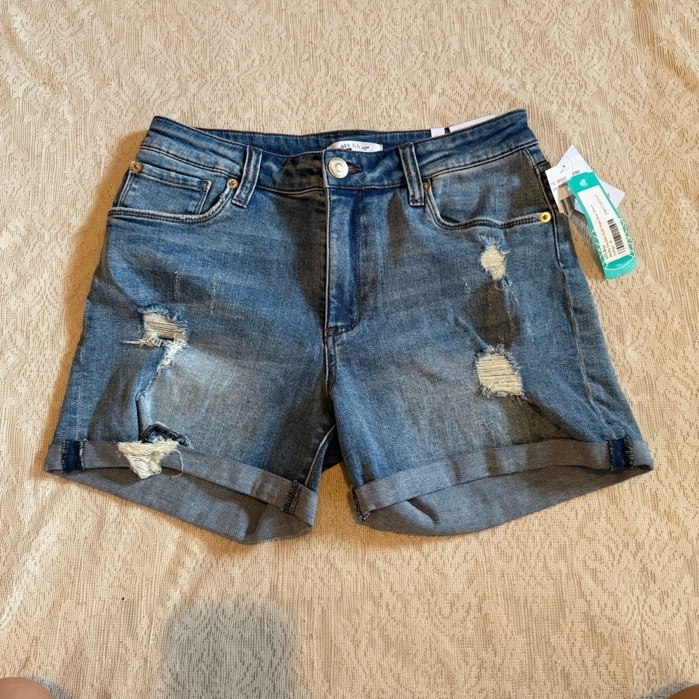 NWT STS blue stitch fix 10” Molly high rise double roll shorts